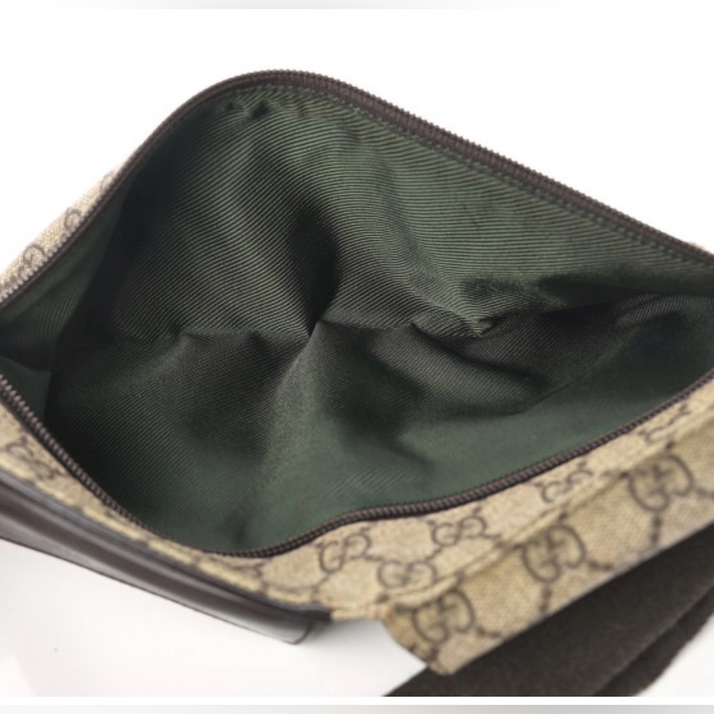 Gucci GG Monogram Double Pocket Belt Bag Dark Brown - used/shows wear - Picture 5 of 12